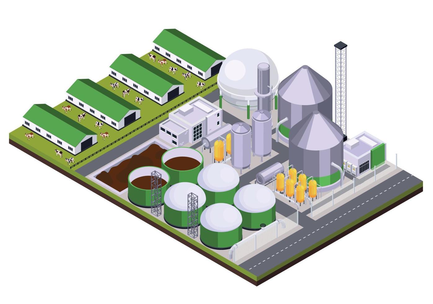 bio petroleum fabriek samenstelling vector