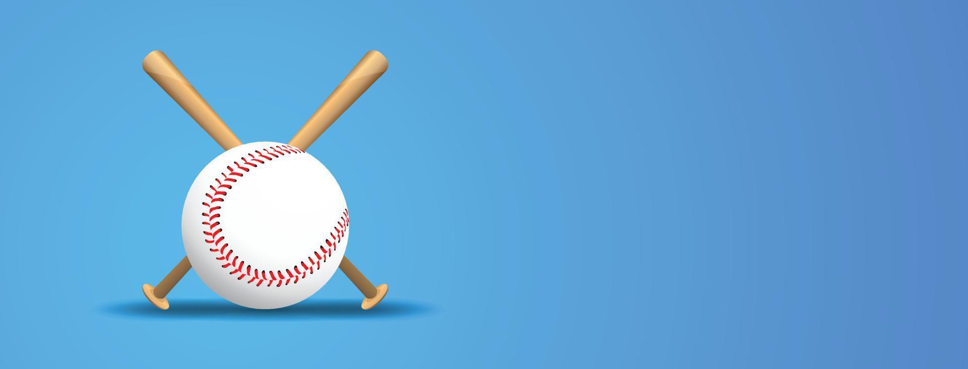 honkbal en honkbalknuppels op een witte achtergrond, sportspel, vectorillustratie. vector
