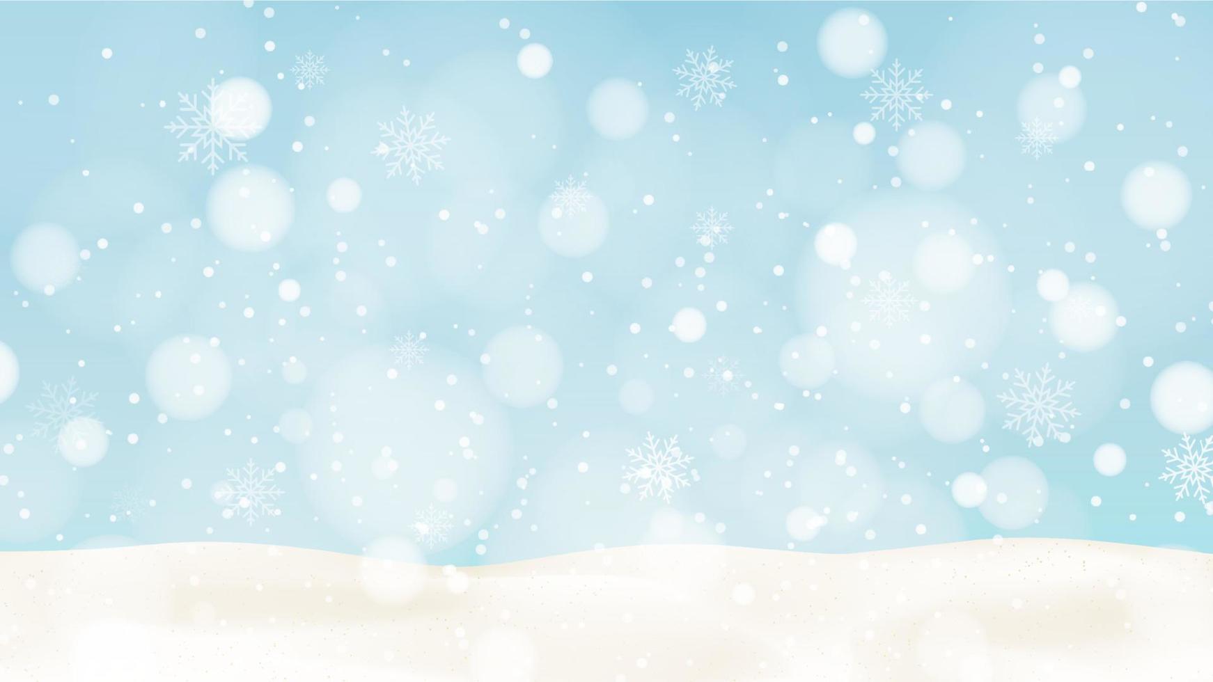 mooi Kerstmis achtergrond met bokeh en sneeuwvlok ontwerp vector
