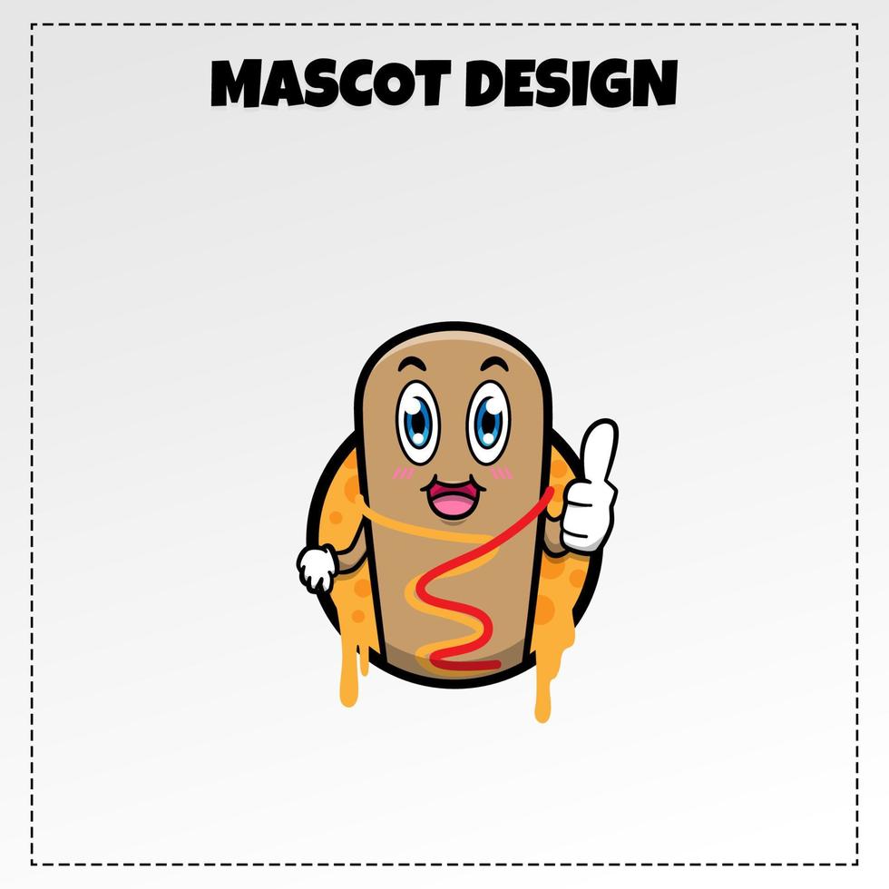 voedsel logo Corn dog mascotte illustratie vector ontwerp