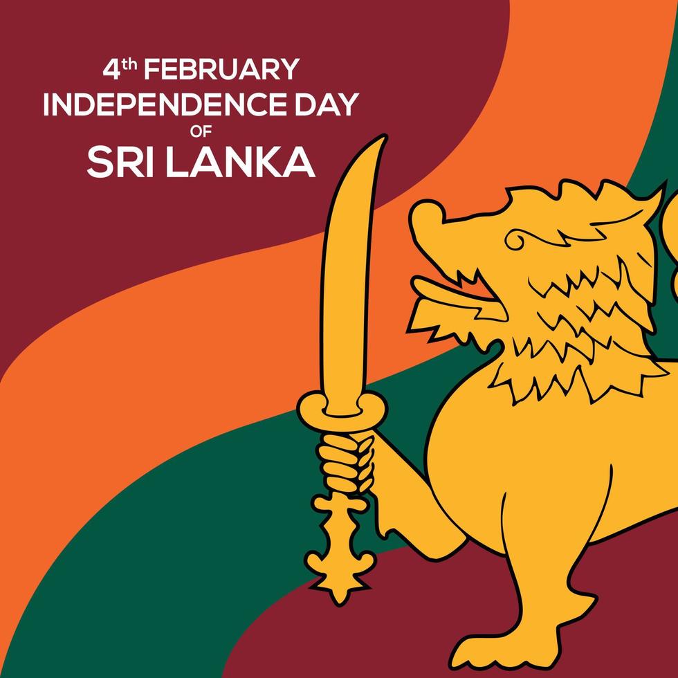 nationaal dag sri lanka in vlak ontwerp stijl vector