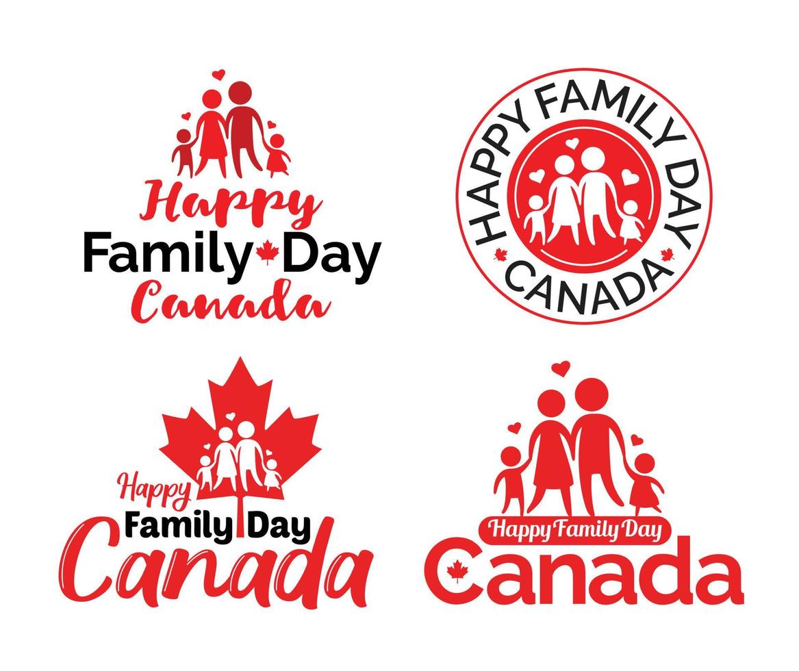 gelukkig familie dag Canada vector logo sjabloon