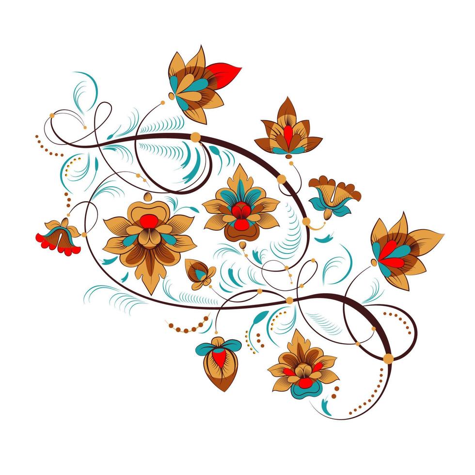 Russisch bloem ornament vector