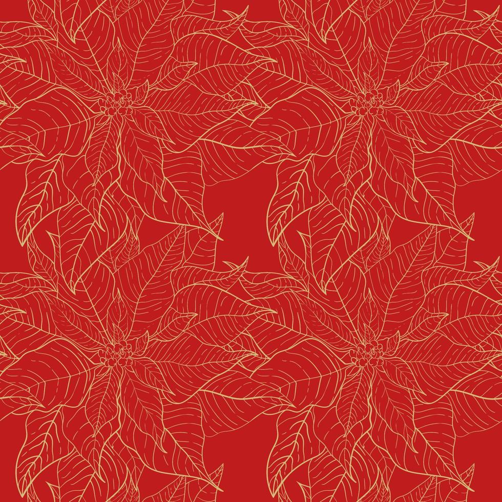 Kerstmis kerstster rood naadloos patroon vector