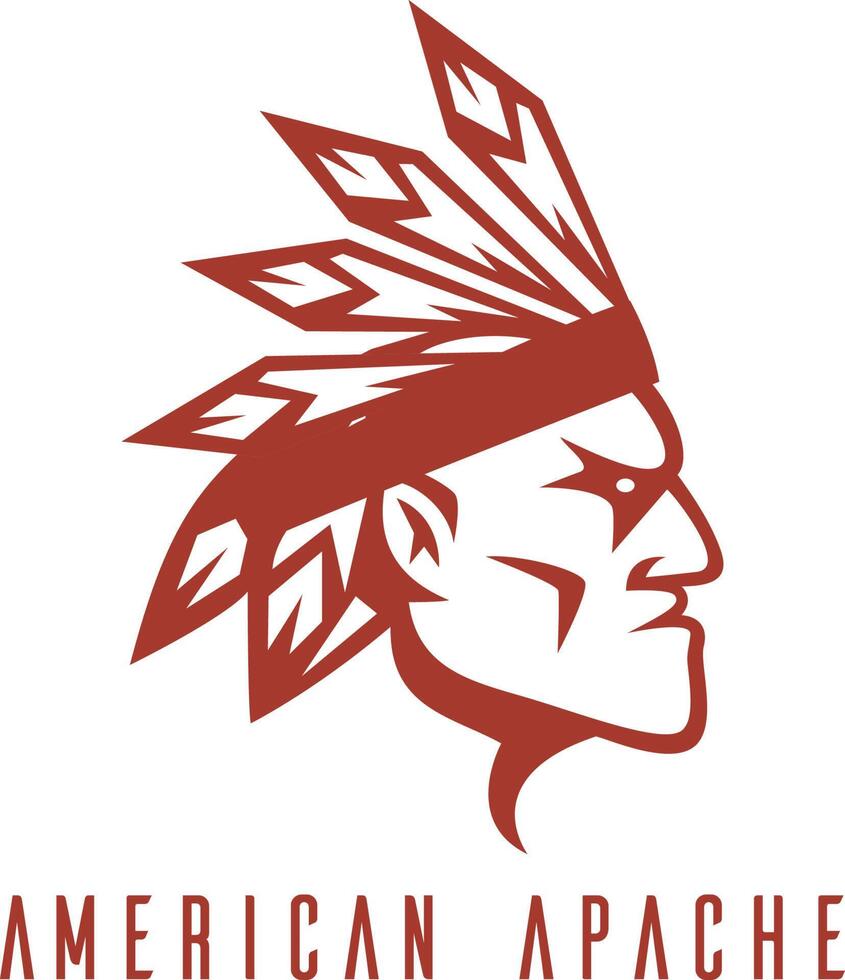 Amerikaans apache Indisch logo. cherokee karakter icoon ontwerp. etnisch logo ontwerp. vector