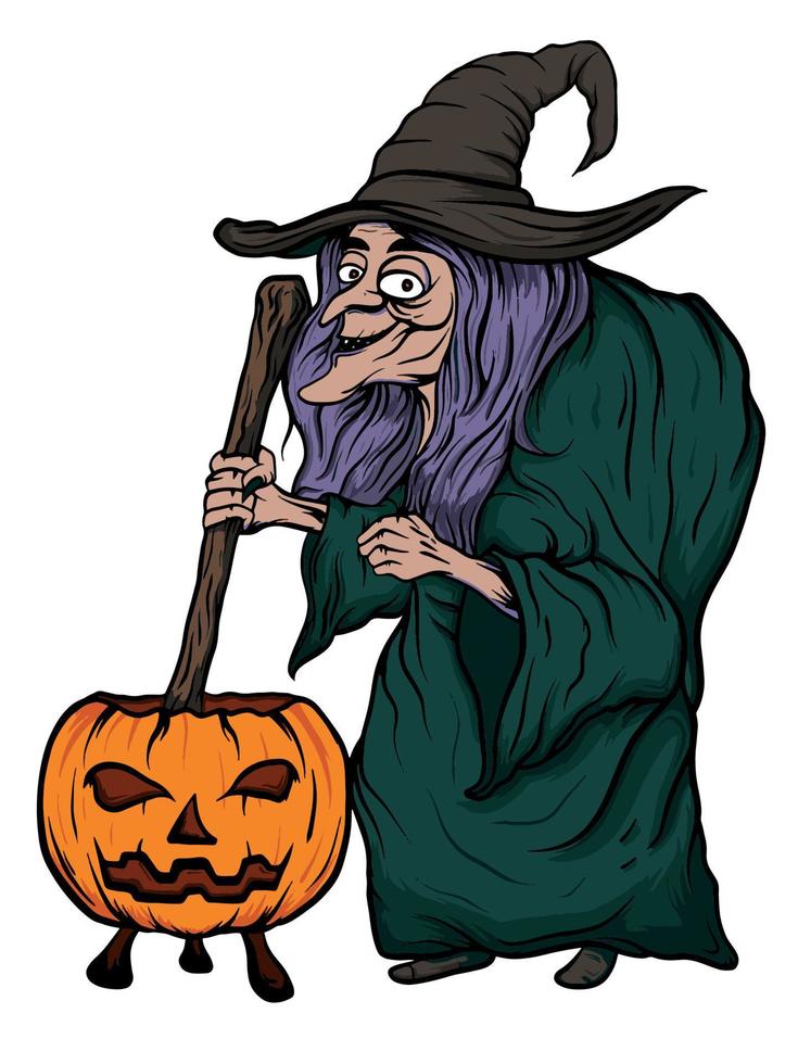 illustratie van halloween hag vector