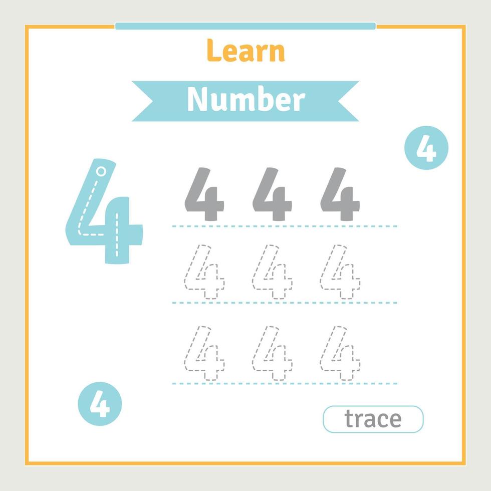 terug naar school- werkblad voor kinderen met aantal traceren pret vector peuter- aantal illustratie voor kinderen aan het leren werkzaamheid alfabet kleur boek