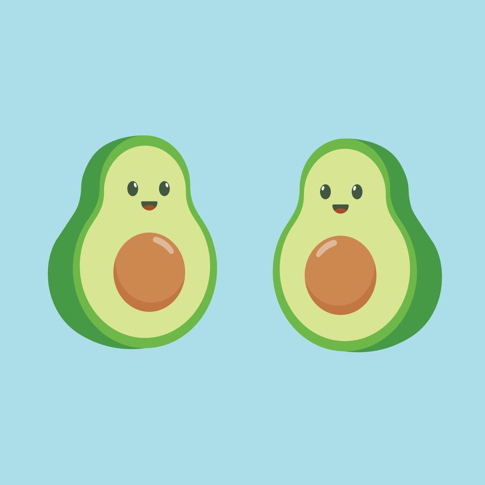 schattig gelukkig avocado glimlachen in tekenfilm stijl. vector tekenfilm karakter illustratie icoon ontwerp