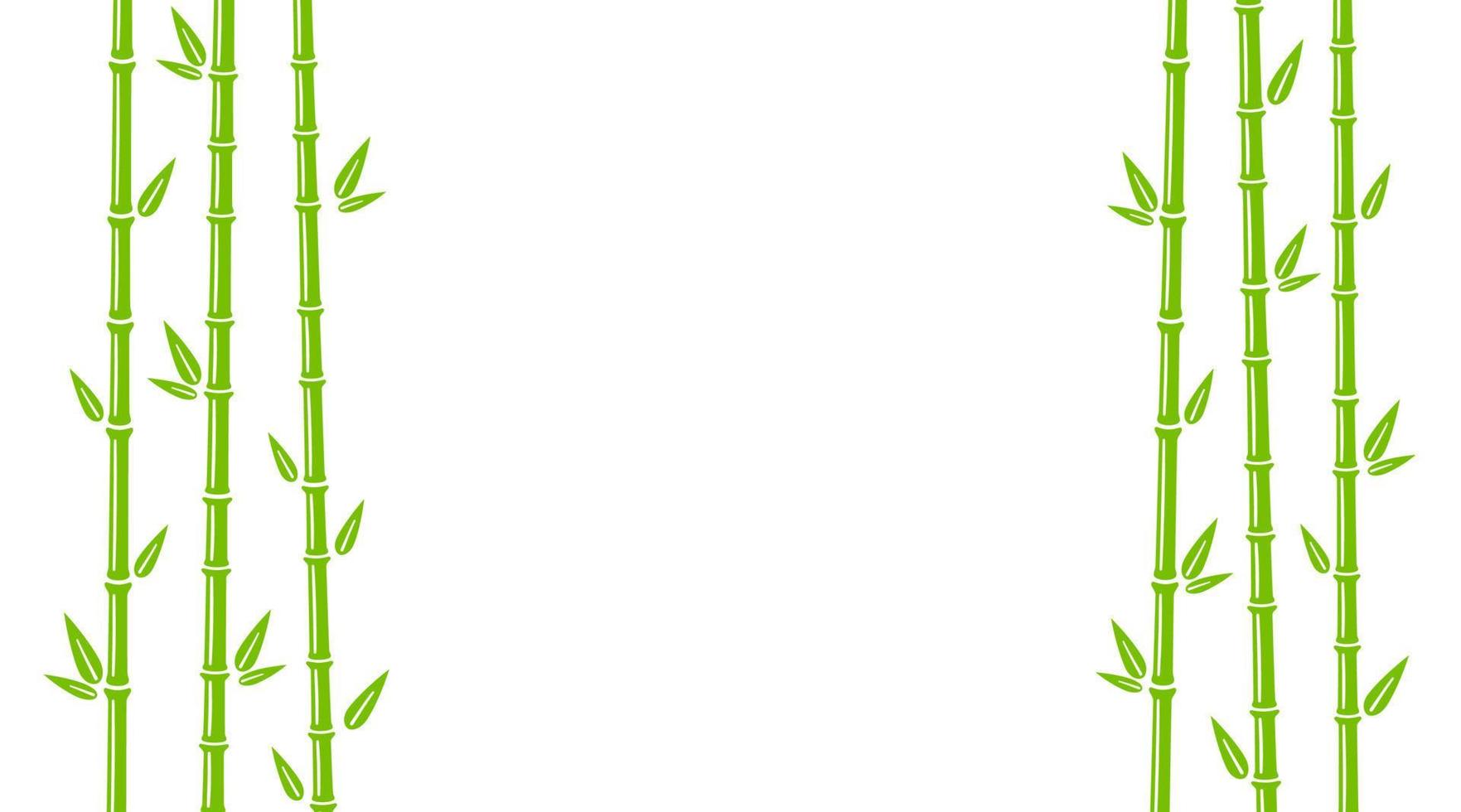 bamboe achtergrond met stengel, Afdeling en bladeren. groen bamboe bosje backdrop ontwerp. vector illustratie geïsoleerd in vlak stijl Aan wit achtergrond