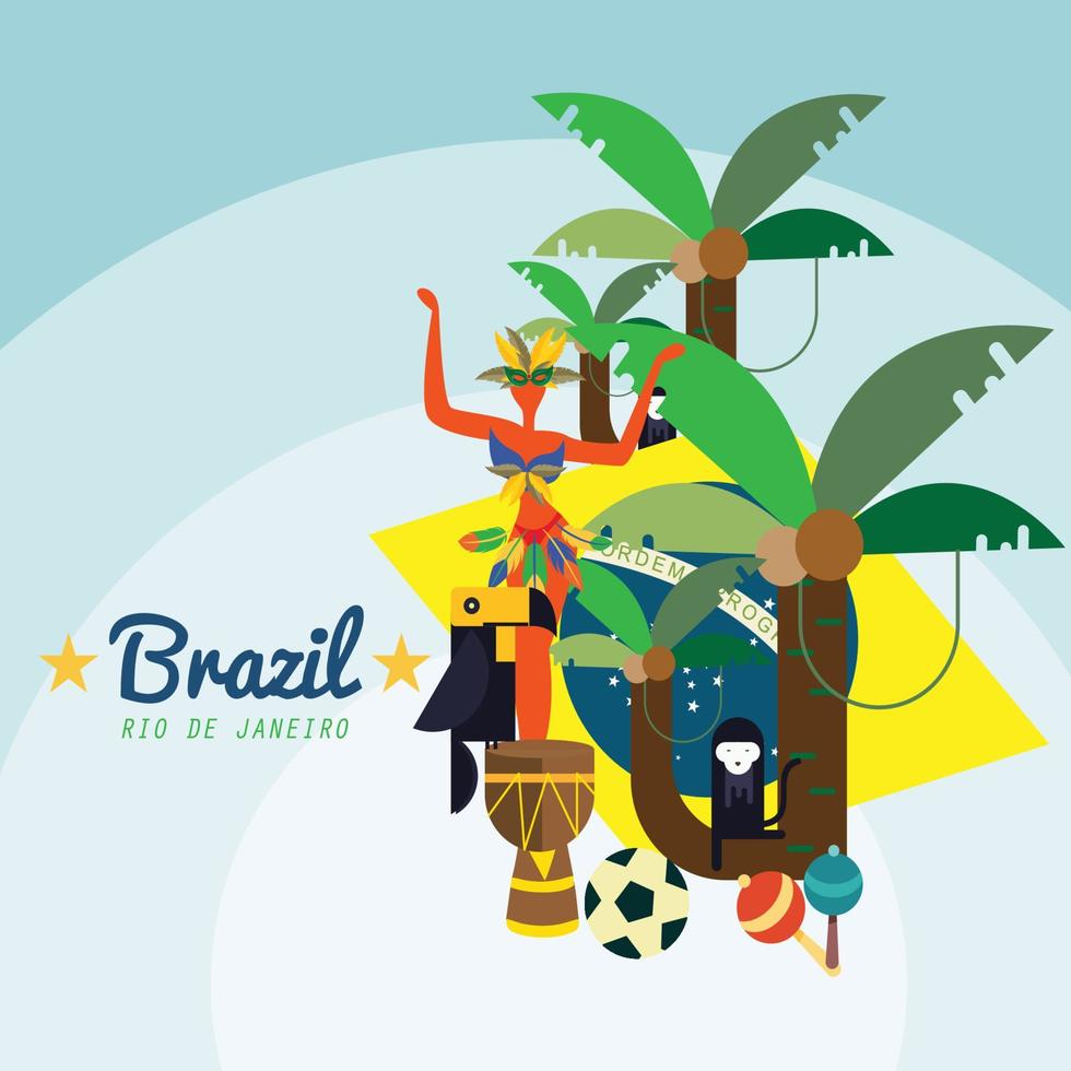 Brazilië een mooi hoor achtergrond poster vector