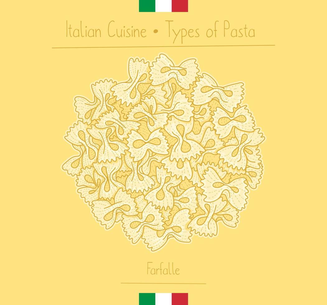 Italiaans voedsel boog stropdas farfalle pasta vector