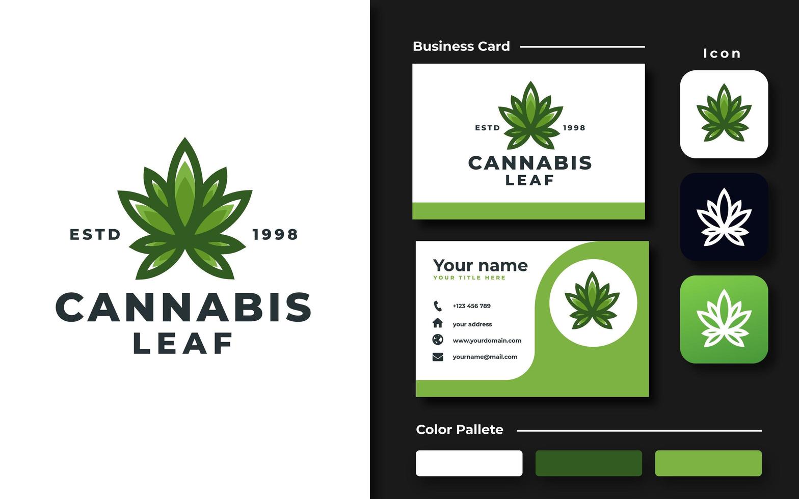 medicinale cannabis branding set vector