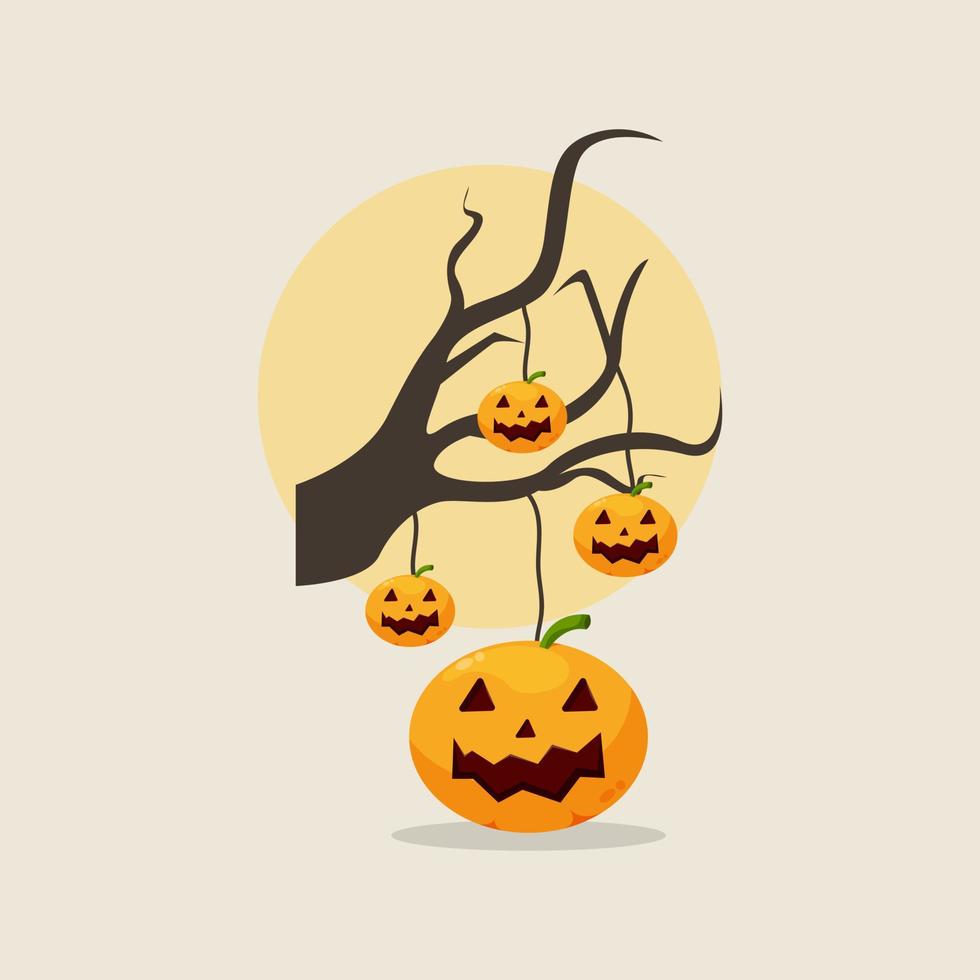 halloween pompoen tekenfilm illustratie vector