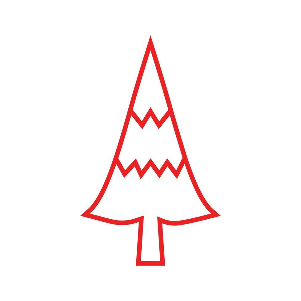 pijnboom boom illustratie vector vlak ontwerp sjabloon