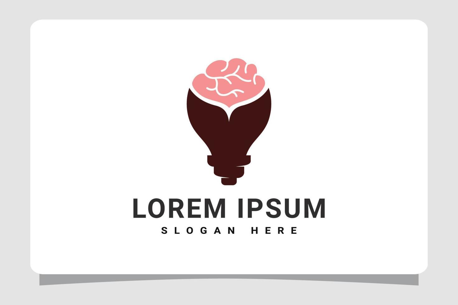 hersenen en lamp logo sjabloon ontwerp inspiratie vector