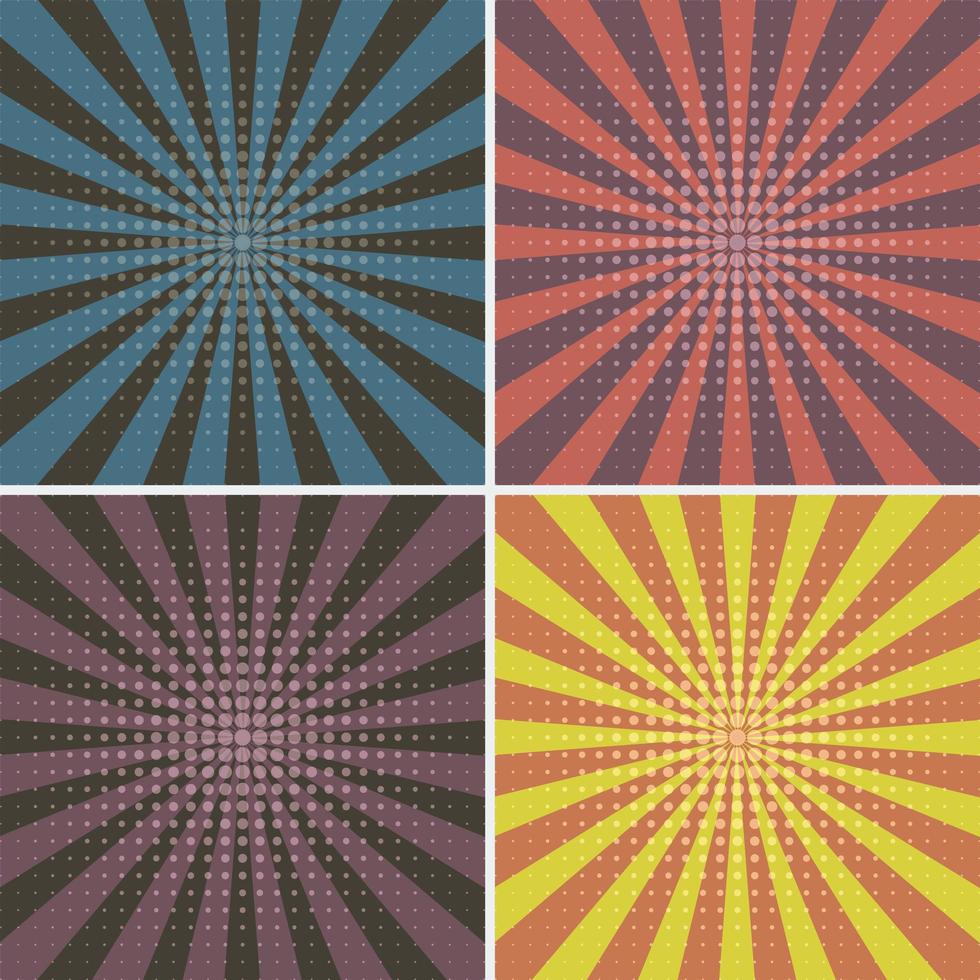 pop-art, vierkant, patroon achtergrond set vector