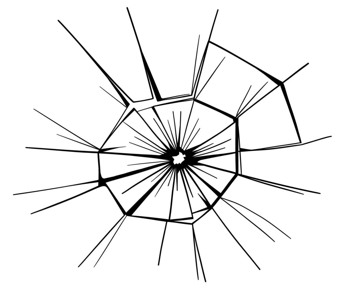 glas scheuren. gebroken ijs. vector