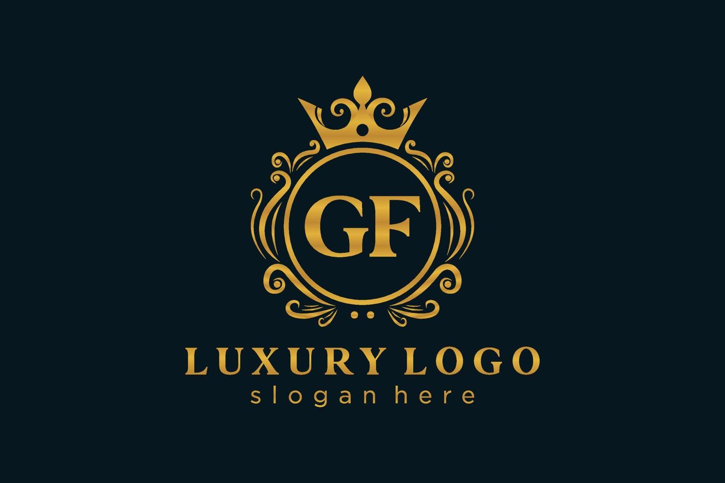 eerste vriendin brief Koninklijk luxe logo sjabloon in vector kunst voor restaurant, royalty, boetiek, cafe, hotel, heraldisch, sieraden, mode en andere vector illustratie.