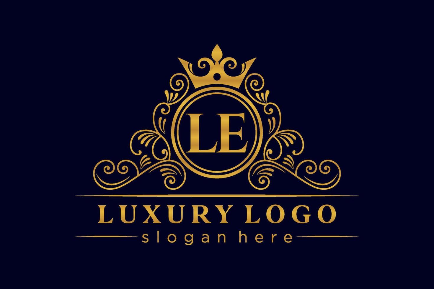 le eerste brief goud kalligrafische vrouwelijk bloemen hand- getrokken heraldisch monogram antiek wijnoogst stijl luxe logo ontwerp premie vector