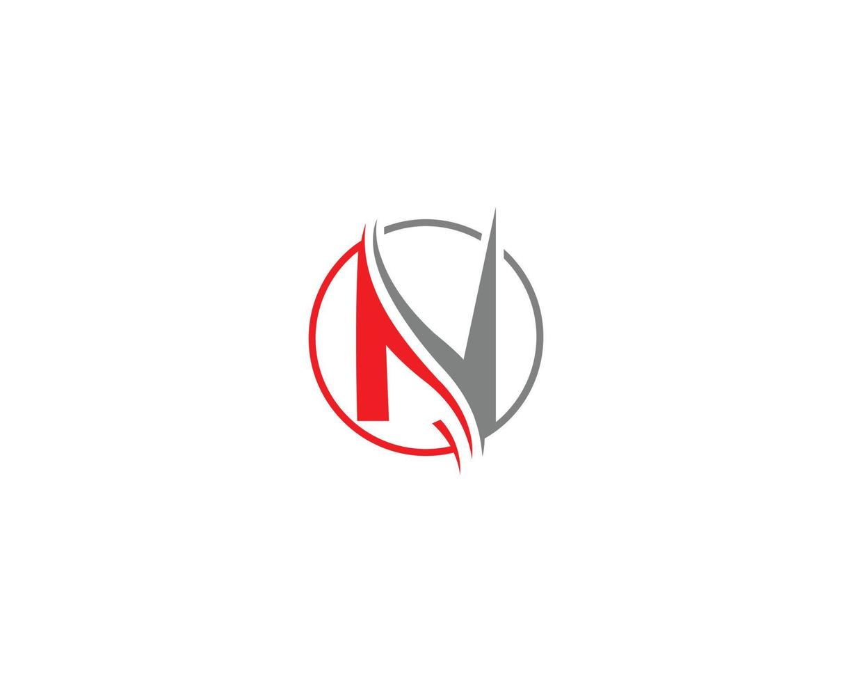 gemakkelijk nv brief monogram met modern logo ontwerpen vector sjabloon.