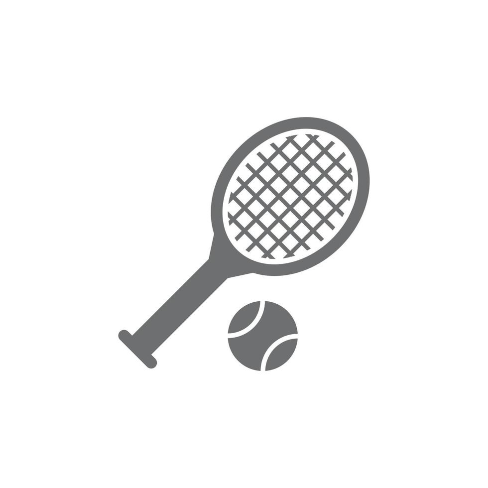 eps10 grijs vector tennis ballen en tennis racket abstract kunst icoon geïsoleerd Aan wit achtergrond. sport- symbool in een gemakkelijk vlak modieus modern stijl voor uw website ontwerp, logo, en mobiel app