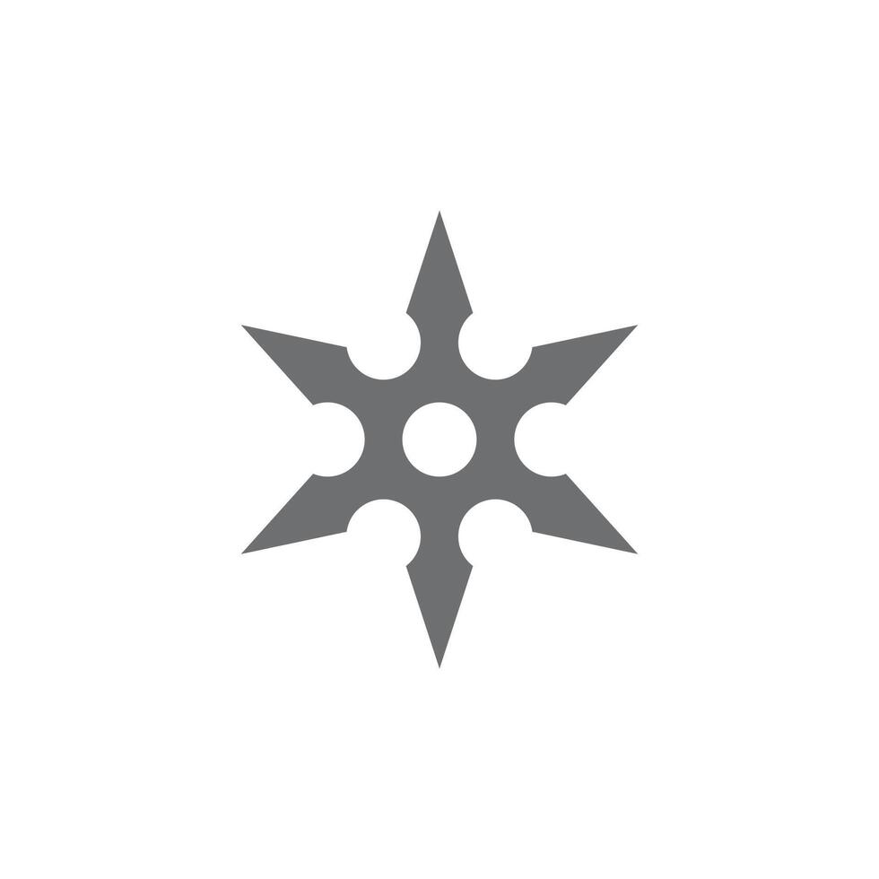 eps10 grijs vector Ninja shuriken het werpen ster abstract icoon geïsoleerd Aan wit achtergrond. metaal shuriken symbool in een gemakkelijk vlak modieus modern stijl voor uw website ontwerp, logo, en mobiel app