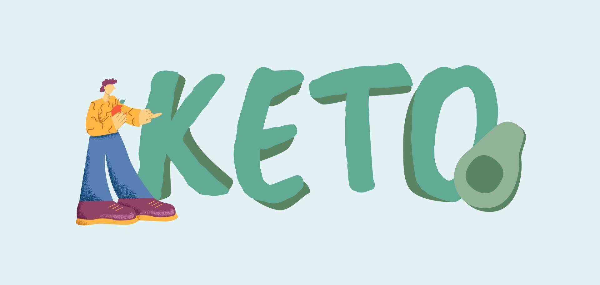 keto eetpatroon spandoek. gezond biologisch voedsel mengsel van groenten en vlees balans natuurlijk eiwit. vector