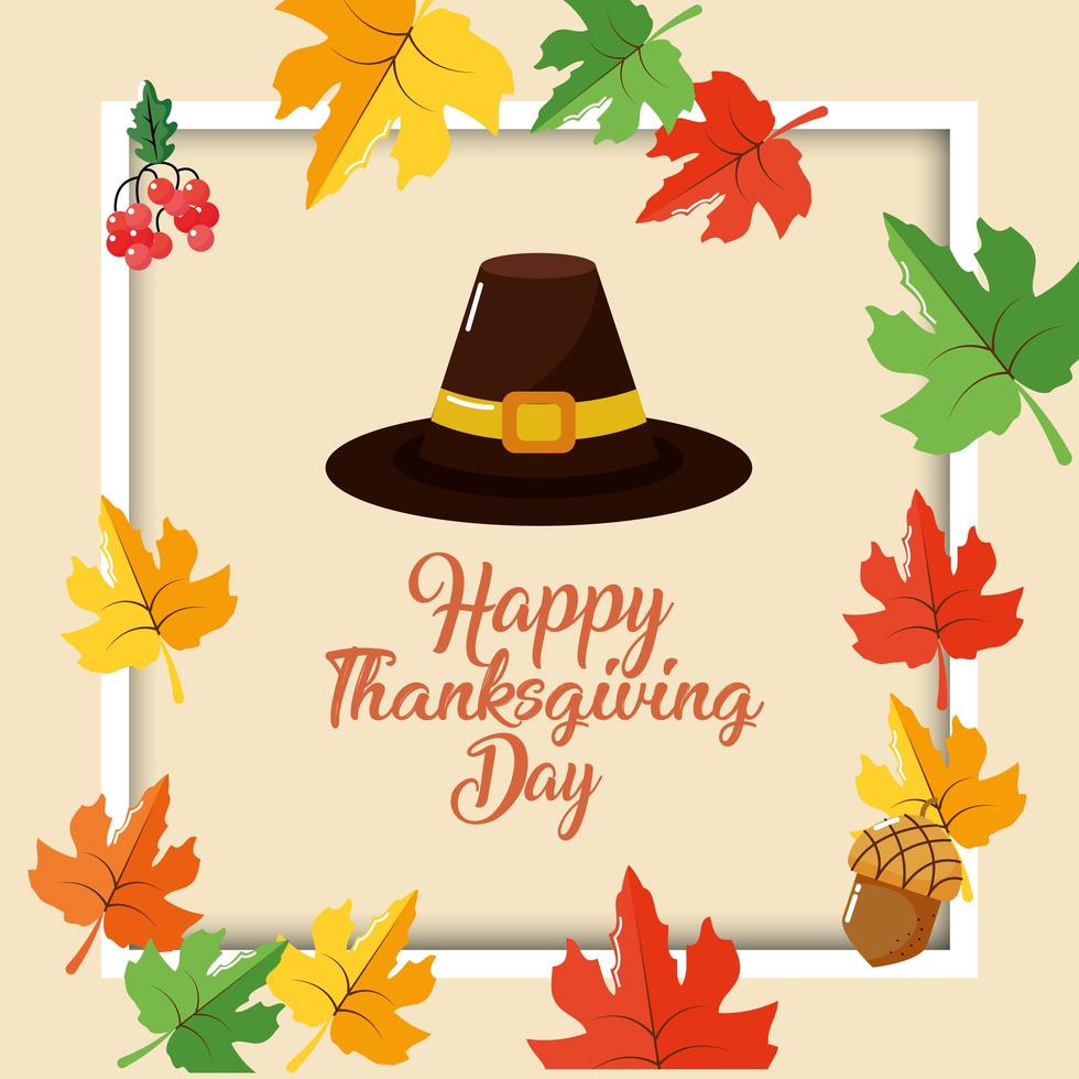 gelukkige thanksgiving day-kaart vector