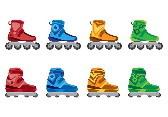 Set van Roller Blade Pictogrammen vector