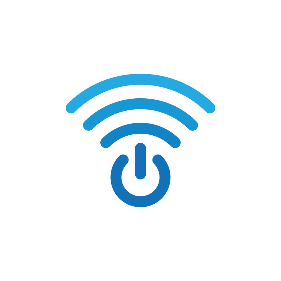 blauw Wifi signaal macht knop icoon logo vector