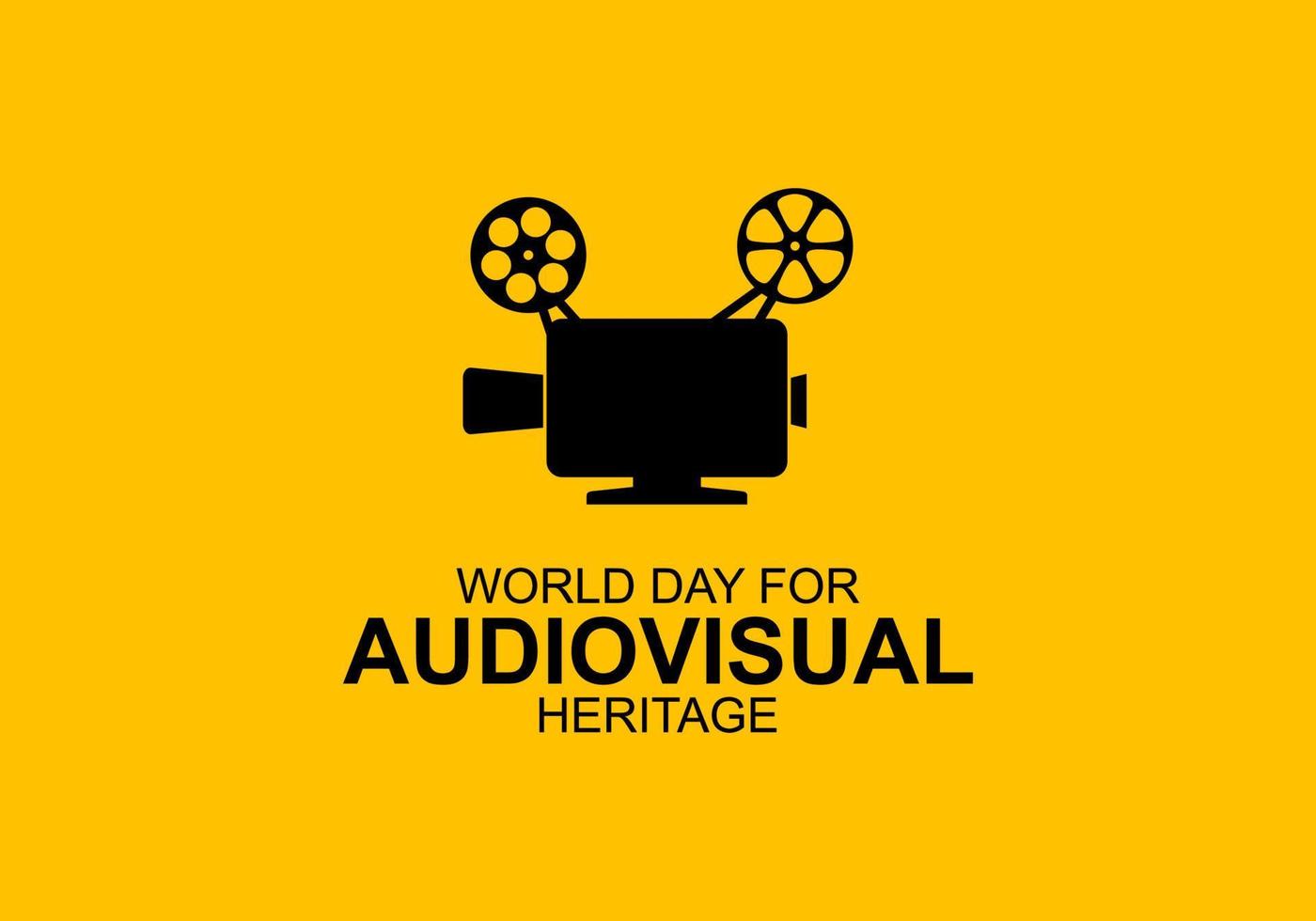 wereld dag voor audiovisueel erfgoed achtergrond met groot camera vector
