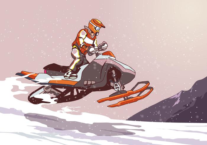 Sneeuwscooter springen vector