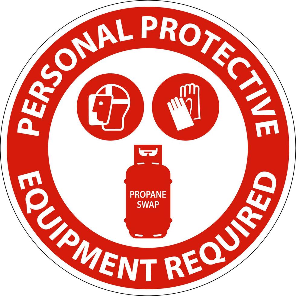 propaan persoonlijk beschermend uitrusting verplicht verdieping teken vector