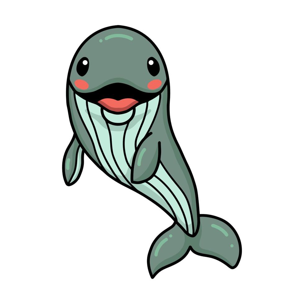 schattig weinig walvis tekenfilm staand vector