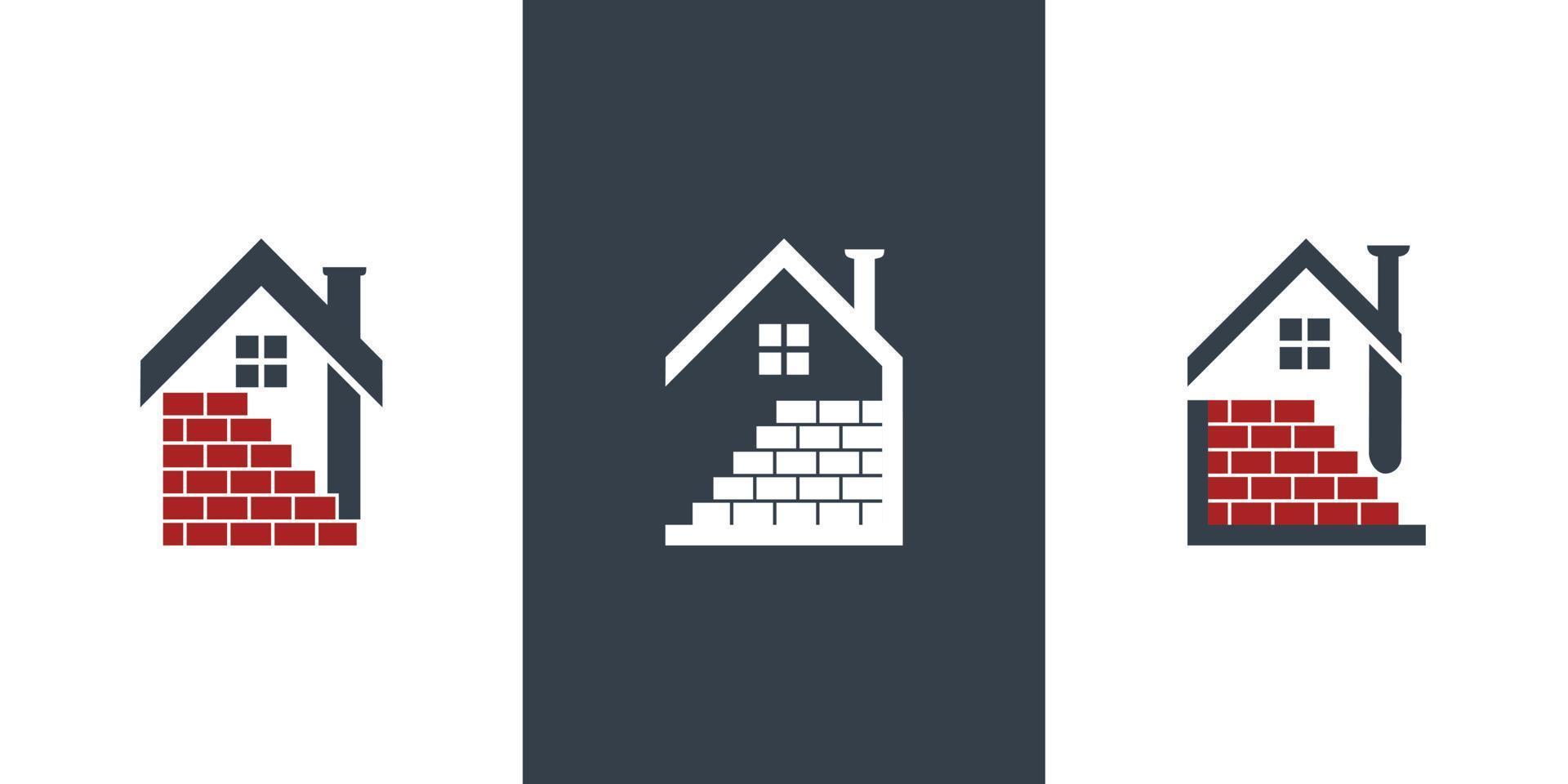 reparatie huis logo ontwerp premie vector