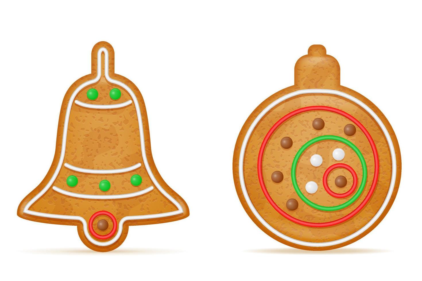 Kerstmis peperkoek koekjes voor nieuw jaar vakantie viering vector illustratie geïsoleerd Aan wit achtergrond