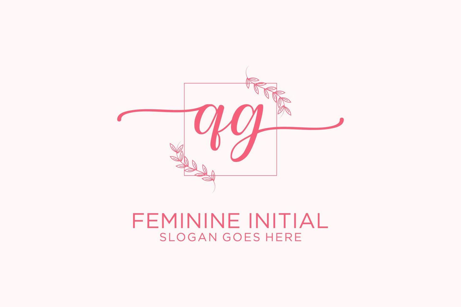 eerste qg schoonheid monogram en elegant logo ontwerp handschrift logo van eerste handtekening, bruiloft, mode, bloemen en botanisch met creatief sjabloon. vector