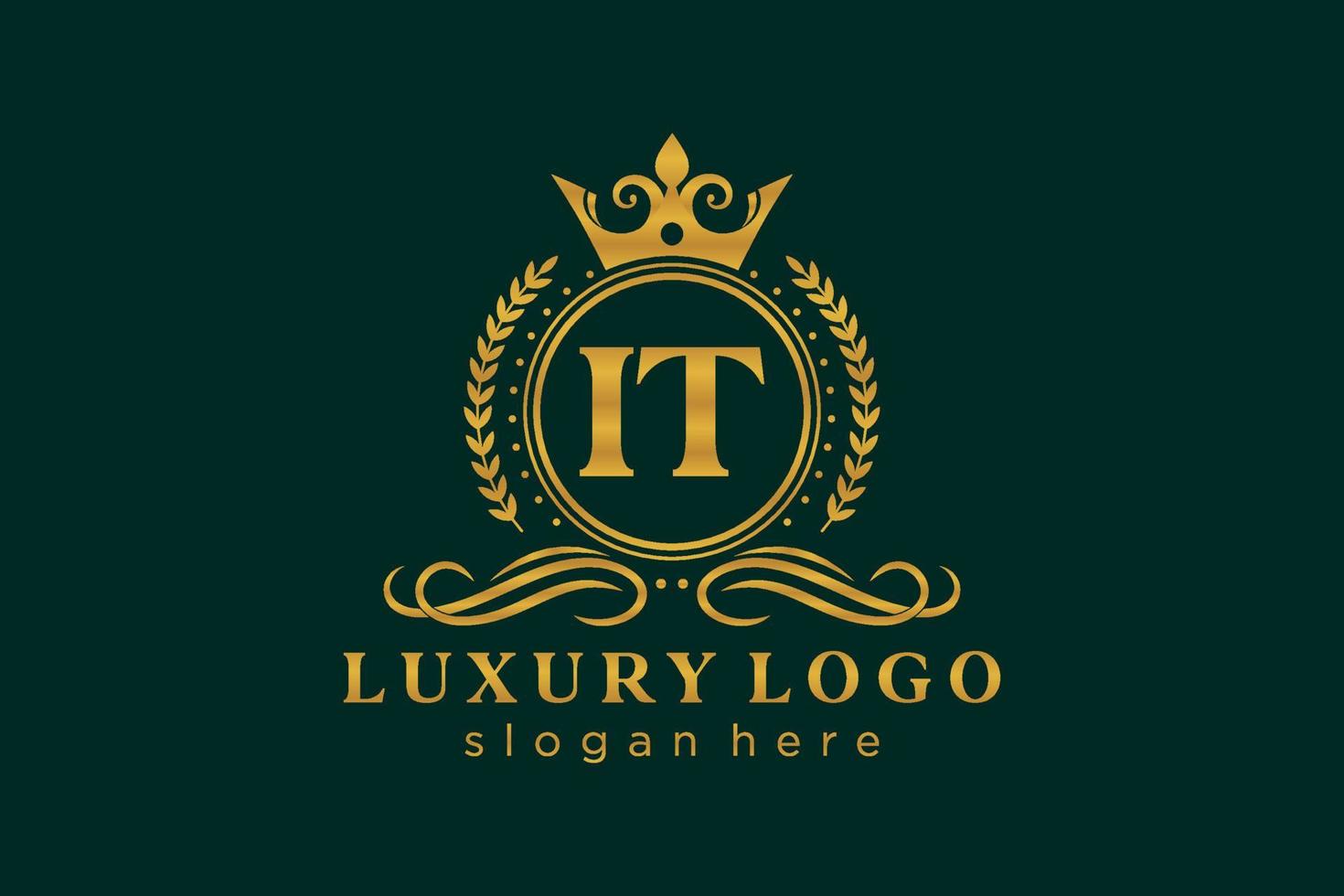 eerste het brief Koninklijk luxe logo sjabloon in vector kunst voor restaurant, royalty, boetiek, cafe, hotel, heraldisch, sieraden, mode en andere vector illustratie.