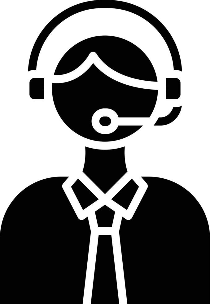 pictogramstijl telemarketeer vector