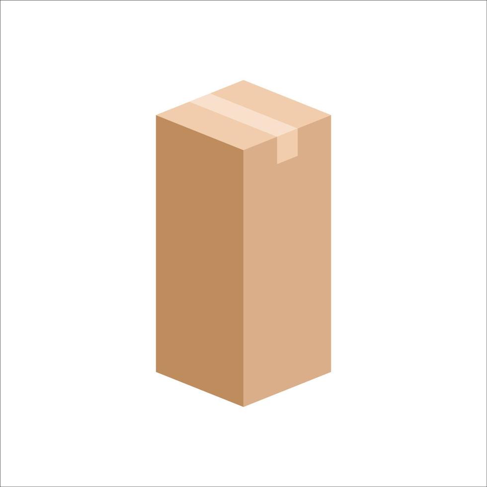 hoog vorm karton doos icoon, vector en illustratie.
