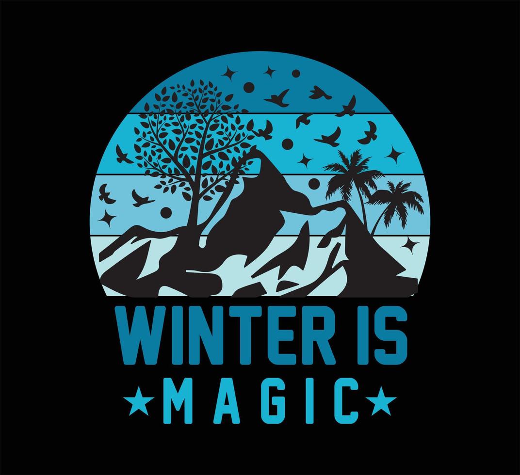 winter is magie t overhemd ontwerp vector