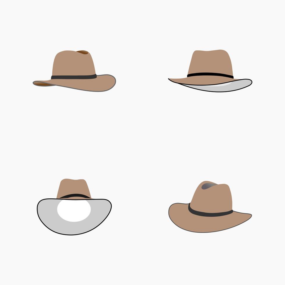 reeks van cowboy hoed kleur editable.eps vector