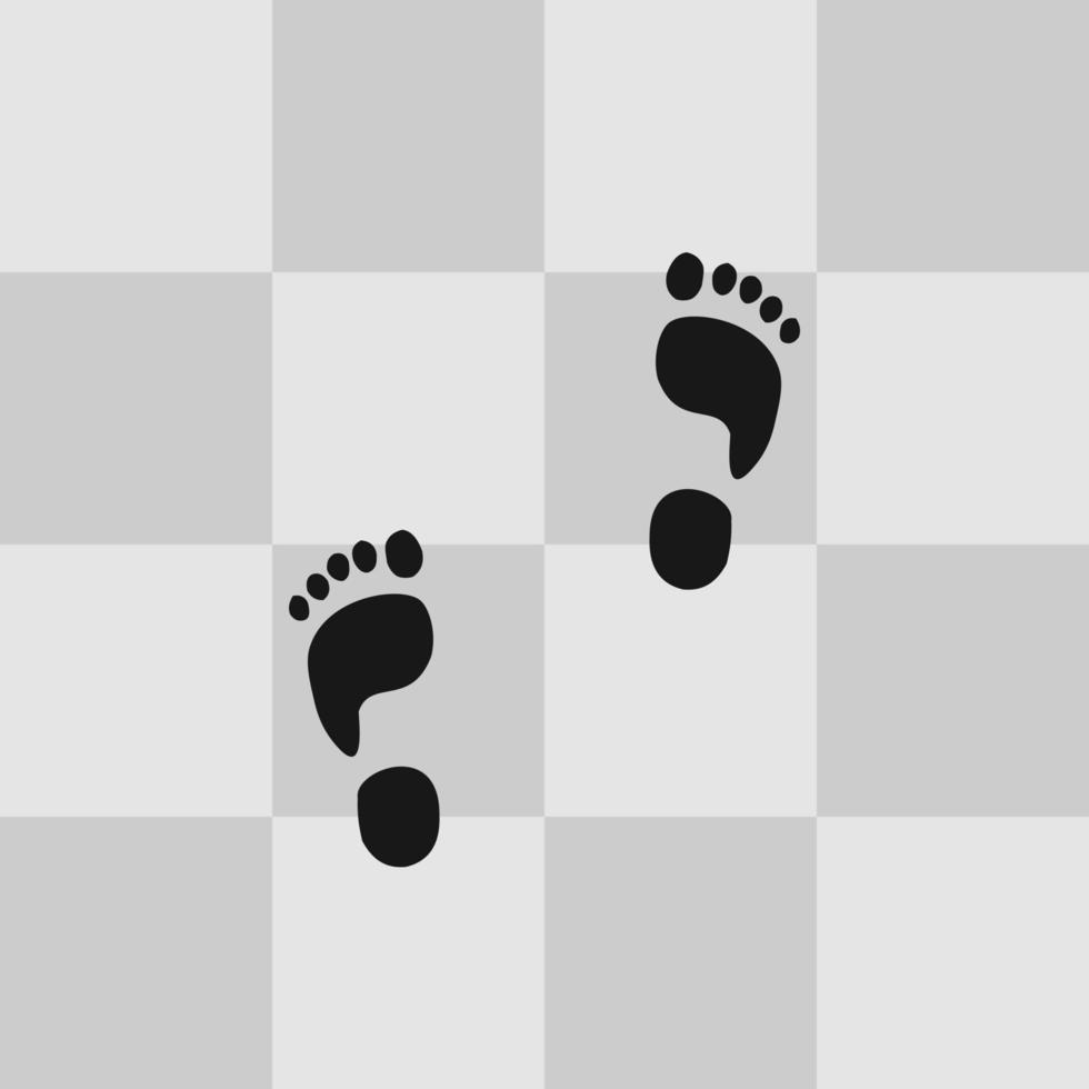 zwart voet bijhouden Aan vloertegel vlak illustratie vector