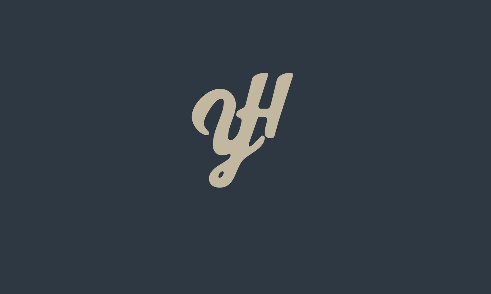 alfabet letters initialen monogram logo yh, hy, y en h vector