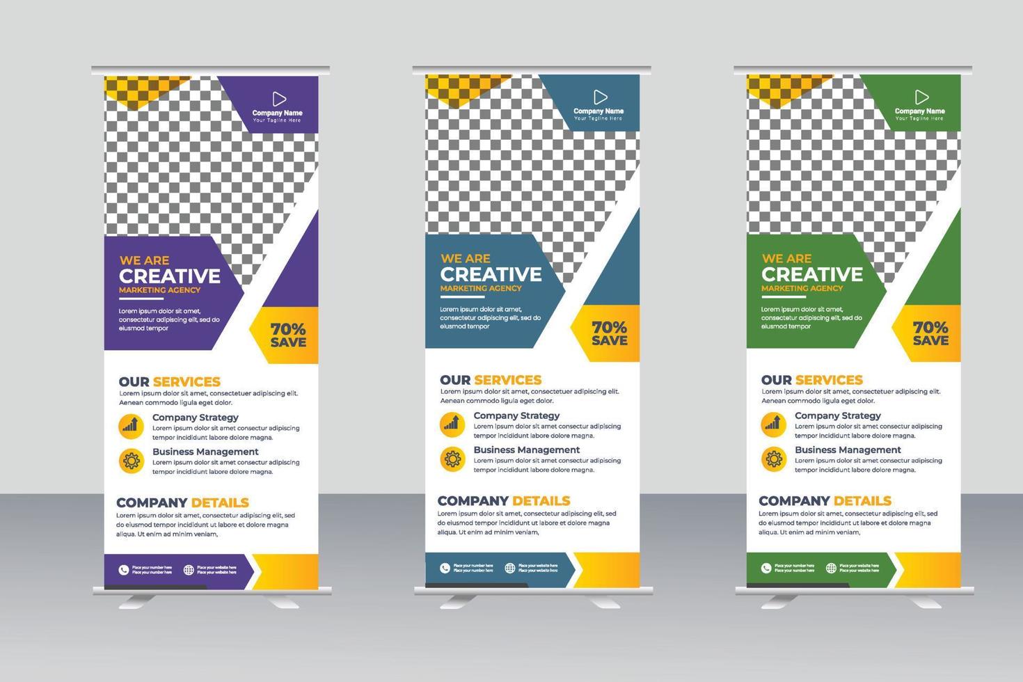 ontwerpsjabloon voor zakelijke roll-up banner vector