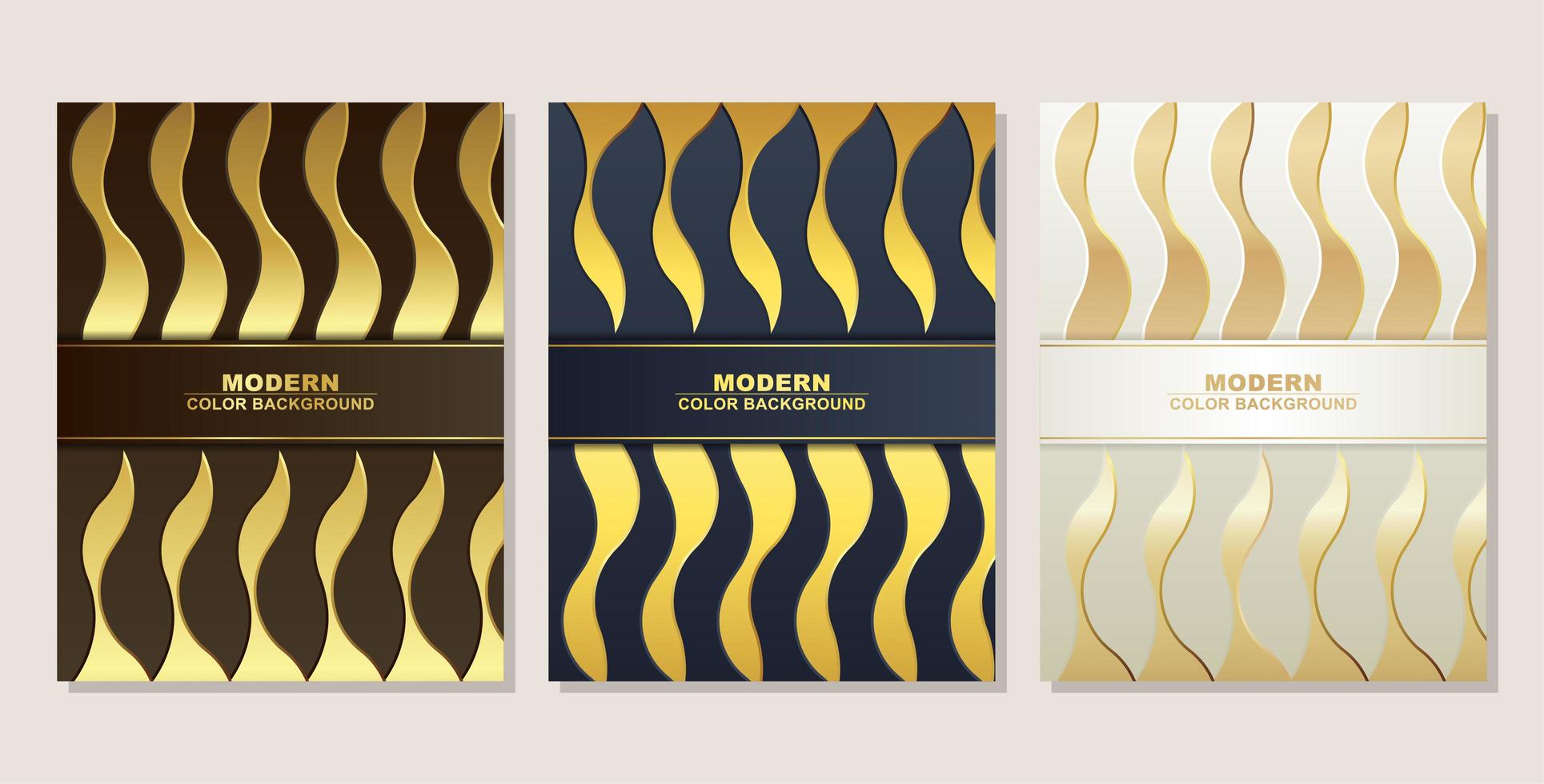 moderne gouden golvende vormhoezen vector