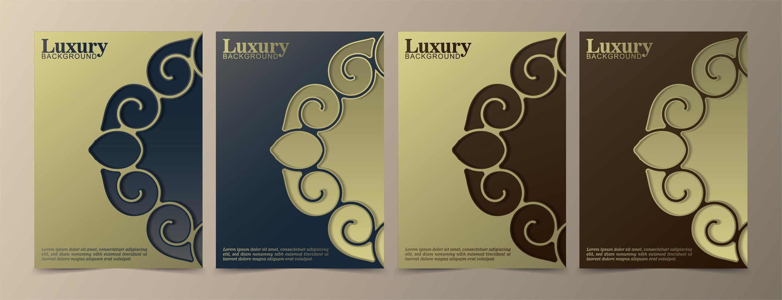 luxe omslagset met mandala-textuur vector