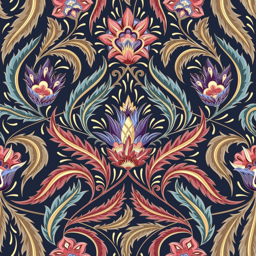 kleurrijk Victoriaans bloemen decoratief patroon vector