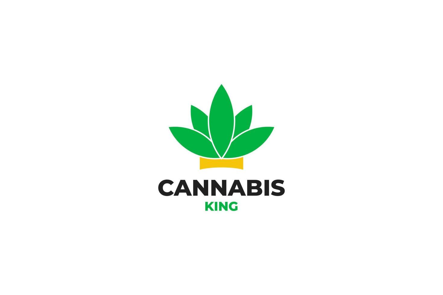 canabis koning logo ontwerp vector illustratie idee