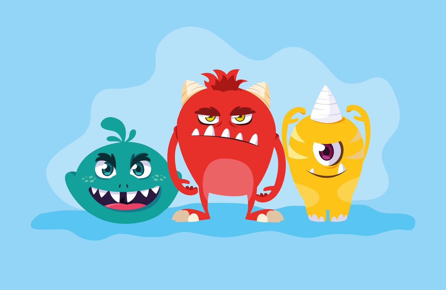 groep monsters ontwerp vector